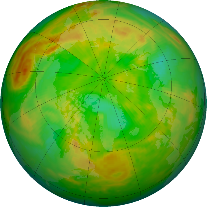 Arctic ozone map for 23 June 1987